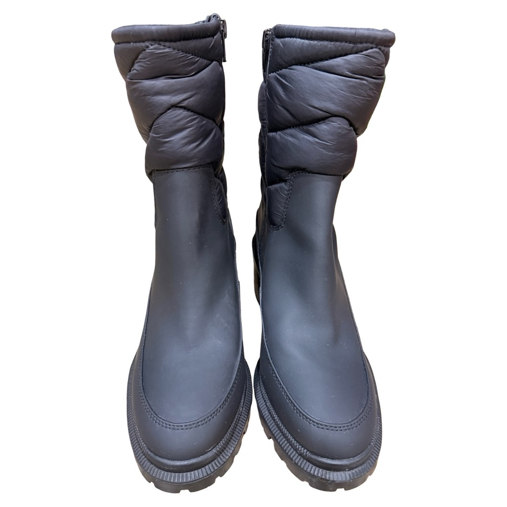 INC Black Puffer Ankle Boots Lug Sole 2.5in Block Heel Sz 8 Sulu01 - Picture 4 of 13